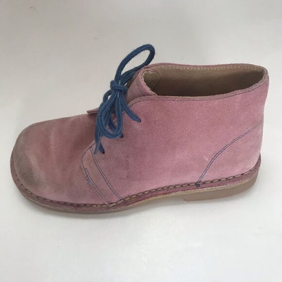 Mini Boden pink suede leather lace up boots - Picture 3 of 10